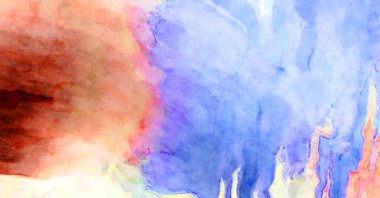 Soyut suluboya sanat eserleri. Fırça boyalı dijital resim. Renkli yaratıcı suluboya çizimi.