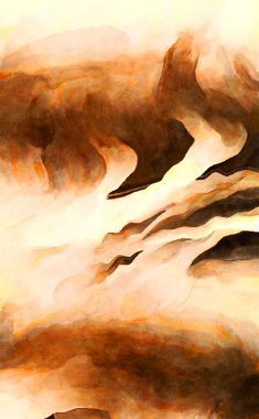 Soyut suluboya sanat eserleri. Fırça boyalı dijital resim. Renkli yaratıcı suluboya çizimi.