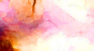 Soyut suluboya sanat eserleri. Fırça boyalı dijital resim. Renkli yaratıcı suluboya çizimi.