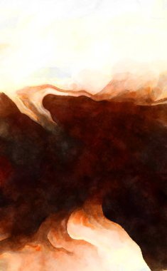 Soyut suluboya sanat eserleri. Fırça boyalı dijital resim. Renkli yaratıcı suluboya çizimi.