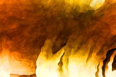 Soyut suluboya sanat eserleri. Fırça boyalı dijital resim. Renkli yaratıcı suluboya çizimi.