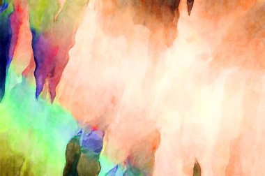 Soyut suluboya sanat eserleri. Fırça boyalı dijital resim. Renkli yaratıcı suluboya çizimi.