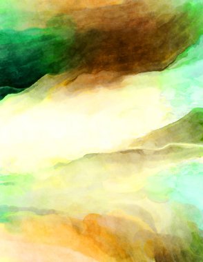 Soyut suluboya sanat eserleri. Fırça boyalı dijital resim. Renkli yaratıcı suluboya çizimi.