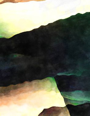 Soyut suluboya sanat eserleri. Fırça boyalı dijital resim. Renkli yaratıcı suluboya çizimi.