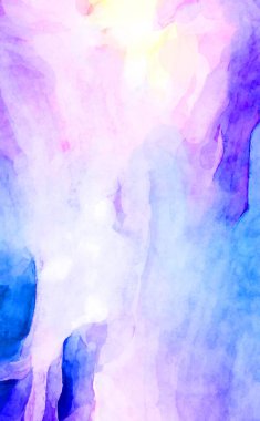 Soyut suluboya sanat eserleri. Fırça boyalı dijital resim. Renkli yaratıcı suluboya çizimi.