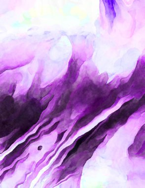 Soyut suluboya sanat eserleri. Fırça boyalı dijital resim. Renkli yaratıcı suluboya çizimi.