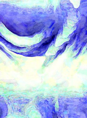 Soyut suluboya sanat eserleri. Fırça boyalı dijital resim. Renkli yaratıcı suluboya çizimi.