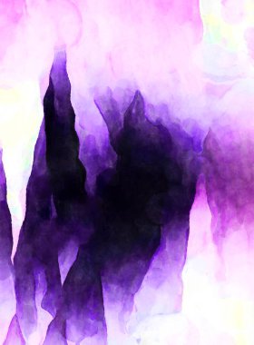 Soyut suluboya sanat eserleri. Fırça boyalı dijital resim. Renkli yaratıcı suluboya çizimi.