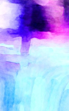 Soyut suluboya sanat eserleri. Fırça boyalı dijital resim. Renkli yaratıcı suluboya çizimi.