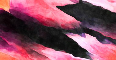 Soyut suluboya sanat eserleri. Fırça boyalı dijital resim. Renkli yaratıcı suluboya çizimi.