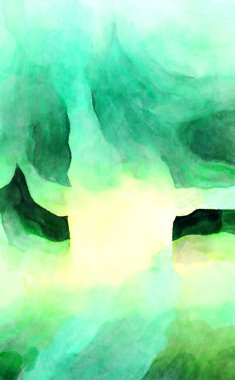 Soyut suluboya sanat eserleri. Fırça boyalı dijital resim. Renkli yaratıcı suluboya çizimi.