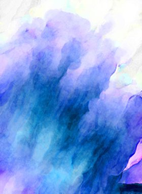 Soyut suluboya sanat eserleri. Fırça boyalı dijital resim. Renkli yaratıcı suluboya çizimi.