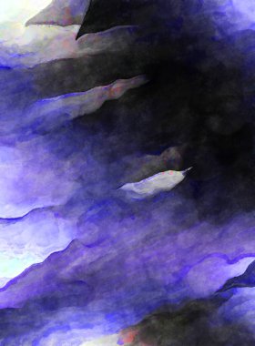 Soyut suluboya sanat eserleri. Fırça boyalı dijital resim. Renkli yaratıcı suluboya çizimi.