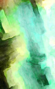 Soyut suluboya sanat eserleri. Fırça boyalı dijital resim. Renkli yaratıcı suluboya çizimi.