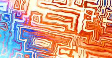 Soyut suluboya sanat eserleri. Fırça boyalı dijital resim. Renkli yaratıcı suluboya çizimi.