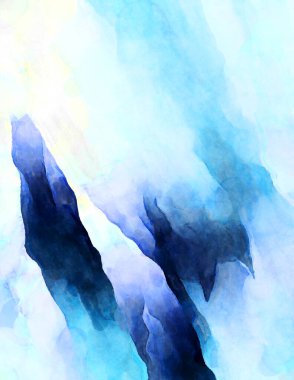 Soyut suluboya sanat eserleri. Fırça boyalı dijital resim. Renkli yaratıcı suluboya çizimi.