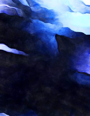 Soyut suluboya sanat eserleri. Fırça boyalı dijital resim. Renkli yaratıcı suluboya çizimi.