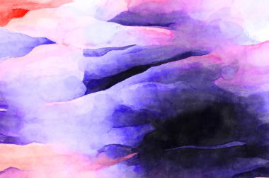 Soyut suluboya sanat eserleri. Fırça boyalı dijital resim. Renkli yaratıcı suluboya çizimi.