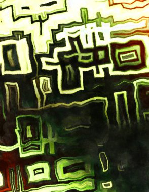 Soyut suluboya sanat eserleri. Fırça boyalı dijital resim. Renkli yaratıcı suluboya çizimi.