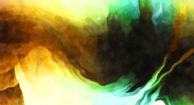 Soyut suluboya sanat eserleri. Fırça boyalı dijital resim. Renkli yaratıcı suluboya çizimi.