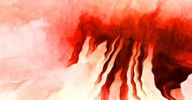 Soyut suluboya sanat eserleri. Fırça boyalı dijital resim. Renkli yaratıcı suluboya çizimi.