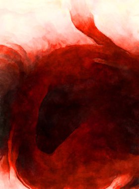 Soyut suluboya sanat eserleri. Fırça boyalı dijital resim. Renkli yaratıcı suluboya çizimi.