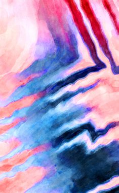 Soyut suluboya sanat eserleri. Fırça boyalı dijital resim. Renkli yaratıcı suluboya çizimi.