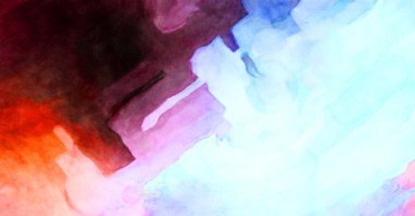 Soyut suluboya sanat eserleri. Fırça boyalı dijital resim. Renkli yaratıcı suluboya çizimi.