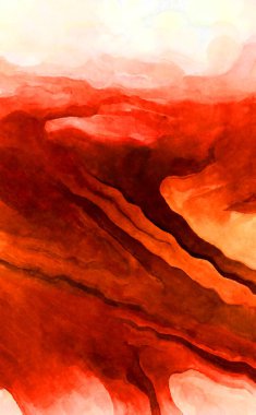 Soyut suluboya sanat eserleri. Fırça boyalı dijital resim. Renkli yaratıcı suluboya çizimi.