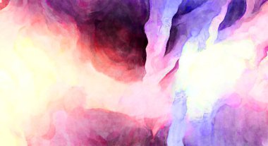 Soyut suluboya sanat eserleri. Fırça boyalı dijital resim. Renkli yaratıcı suluboya çizimi.