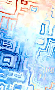 Soyut suluboya sanat eserleri. Fırça boyalı dijital resim. Renkli yaratıcı suluboya çizimi.