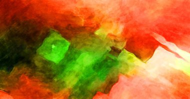 Soyut suluboya sanat eserleri. Fırça boyalı dijital resim. Renkli yaratıcı suluboya çizimi.