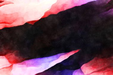 Soyut suluboya sanat eserleri. Fırça boyalı dijital resim. Renkli yaratıcı suluboya çizimi.