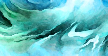 Soyut suluboya sanat eserleri. Fırça boyalı dijital resim. Renkli yaratıcı suluboya çizimi.