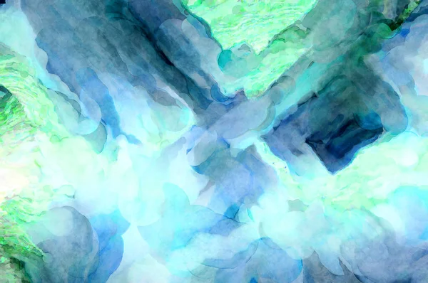 Soyut suluboya sanat eserleri. Fırça boyalı dijital resim. Renkli yaratıcı suluboya çizimi.