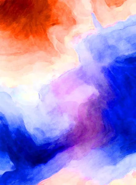 Soyut suluboya sanat eserleri. Fırça boyalı dijital resim. Renkli yaratıcı suluboya çizimi.