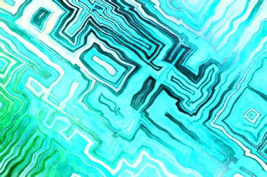 Soyut suluboya sanat eserleri. Fırça boyalı dijital resim. Renkli yaratıcı suluboya çizimi.