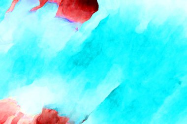 Soyut suluboya sanat eserleri. Fırça boyalı dijital resim. Renkli yaratıcı suluboya çizimi.