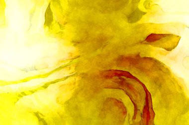 Soyut suluboya sanat eserleri. Fırça boyalı dijital resim. Renkli yaratıcı suluboya çizimi.