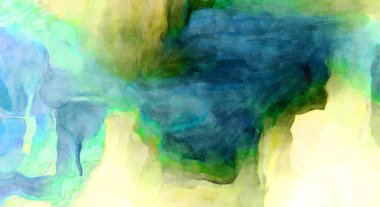 Soyut suluboya sanat eserleri. Fırça boyalı dijital resim. Renkli yaratıcı suluboya çizimi.