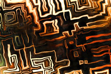 Soyut suluboya sanat eserleri. Fırça boyalı dijital resim. Renkli yaratıcı suluboya çizimi.