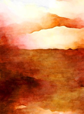 Soyut suluboya sanat eserleri. Fırça boyalı dijital resim. Renkli yaratıcı suluboya çizimi.