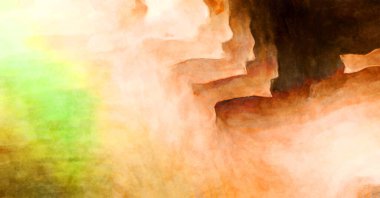 Soyut suluboya sanat eserleri. Fırça boyalı dijital resim. Renkli yaratıcı suluboya çizimi.