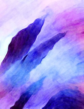 Soyut suluboya sanat eserleri. Fırça boyalı dijital resim. Renkli yaratıcı suluboya çizimi.