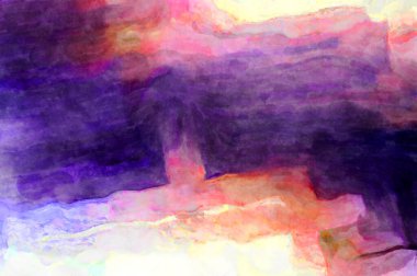 Soyut suluboya sanat eserleri. Fırça boyalı dijital resim. Renkli yaratıcı suluboya çizimi.