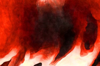 Soyut suluboya sanat eserleri. Fırça boyalı dijital resim. Renkli yaratıcı suluboya çizimi.