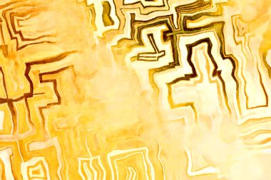 Soyut suluboya sanat eserleri. Fırça boyalı dijital resim. Renkli yaratıcı suluboya çizimi.