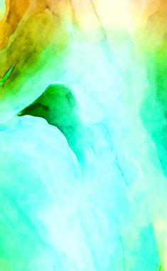 Soyut suluboya sanat eserleri. Fırça boyalı dijital resim. Renkli yaratıcı suluboya çizimi.