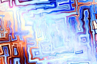 Soyut suluboya sanat eserleri. Fırça boyalı dijital resim. Renkli yaratıcı suluboya çizimi.