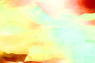 Soyut suluboya sanat eserleri. Fırça boyalı dijital resim. Renkli yaratıcı suluboya çizimi.